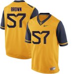 Men's West Virginia Mountaineers NCAA #57 Michael Brown Yellow Authentic Nike Stitched College Football Jersey TF15T40LU